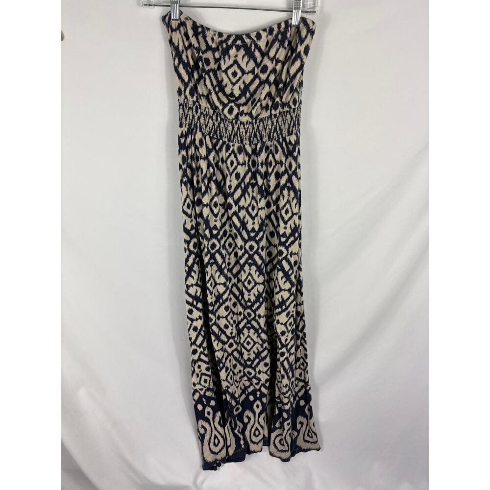 Lucky Brand Patterned Strapless Maxi Dress Size Medium